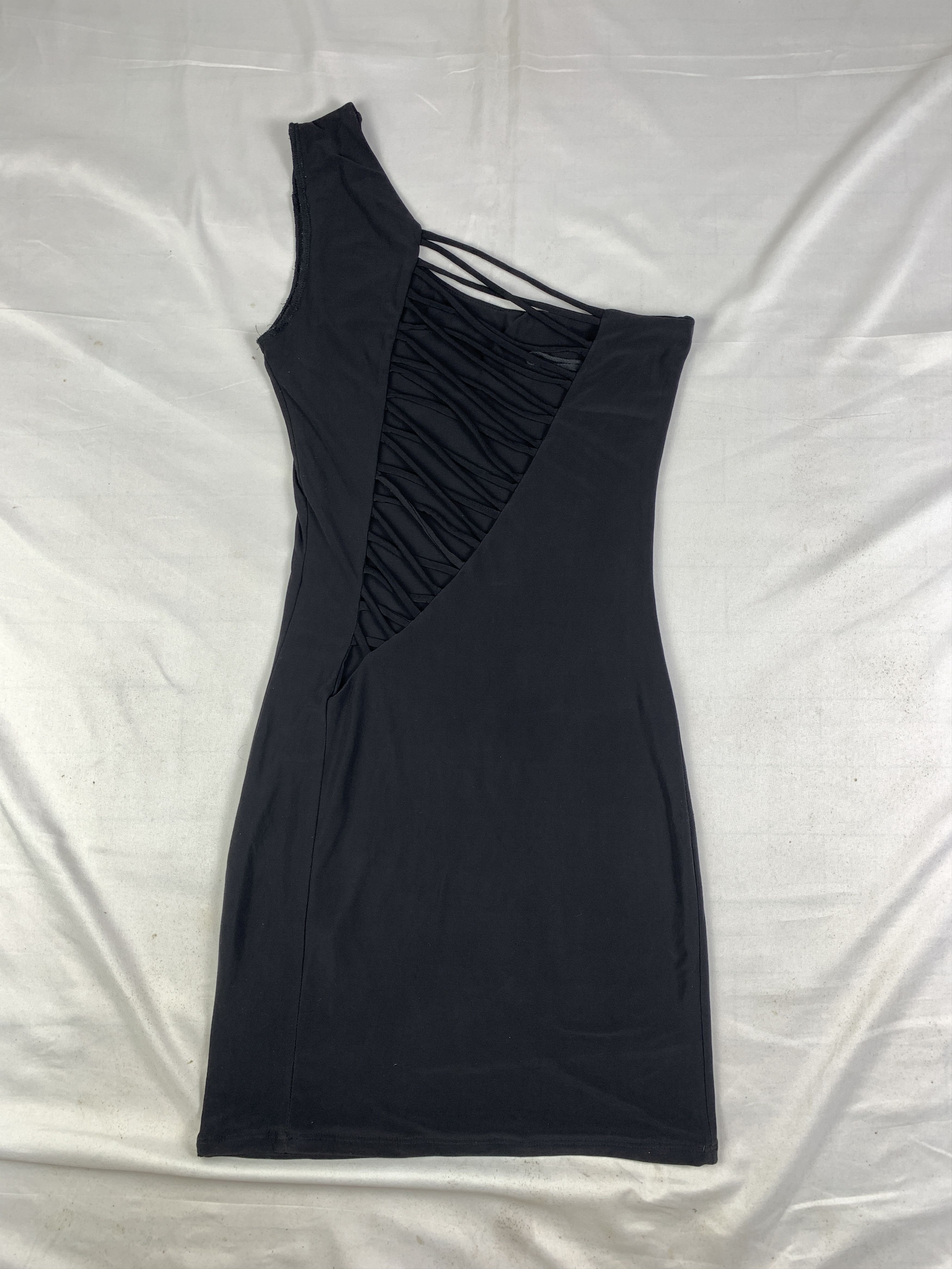 Japanese Brand Little USA Black One-shoulder Strappy Dress (S) Size S / US 4 / IT 40 - 1 Thumbnail