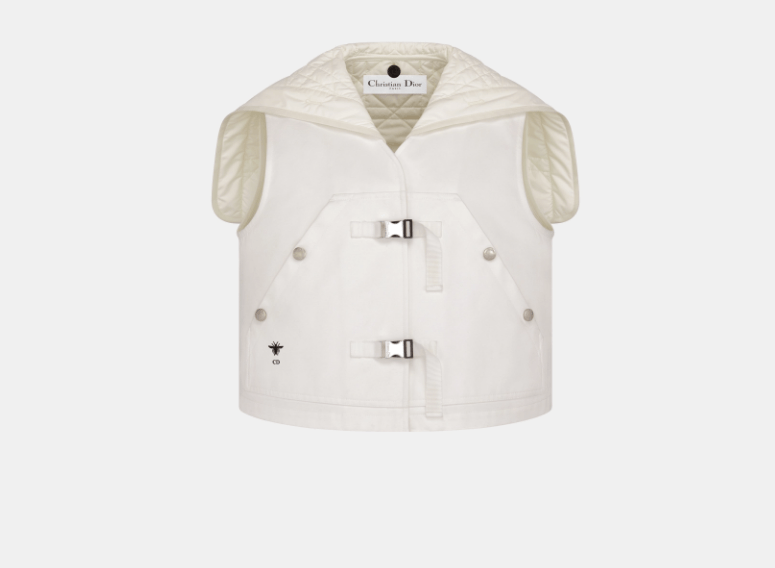 Dior o1w1db10925 441C33 Macrocannage Vest in Ecru Size L / US 10 / IT 46 - 1 Thumbnail
