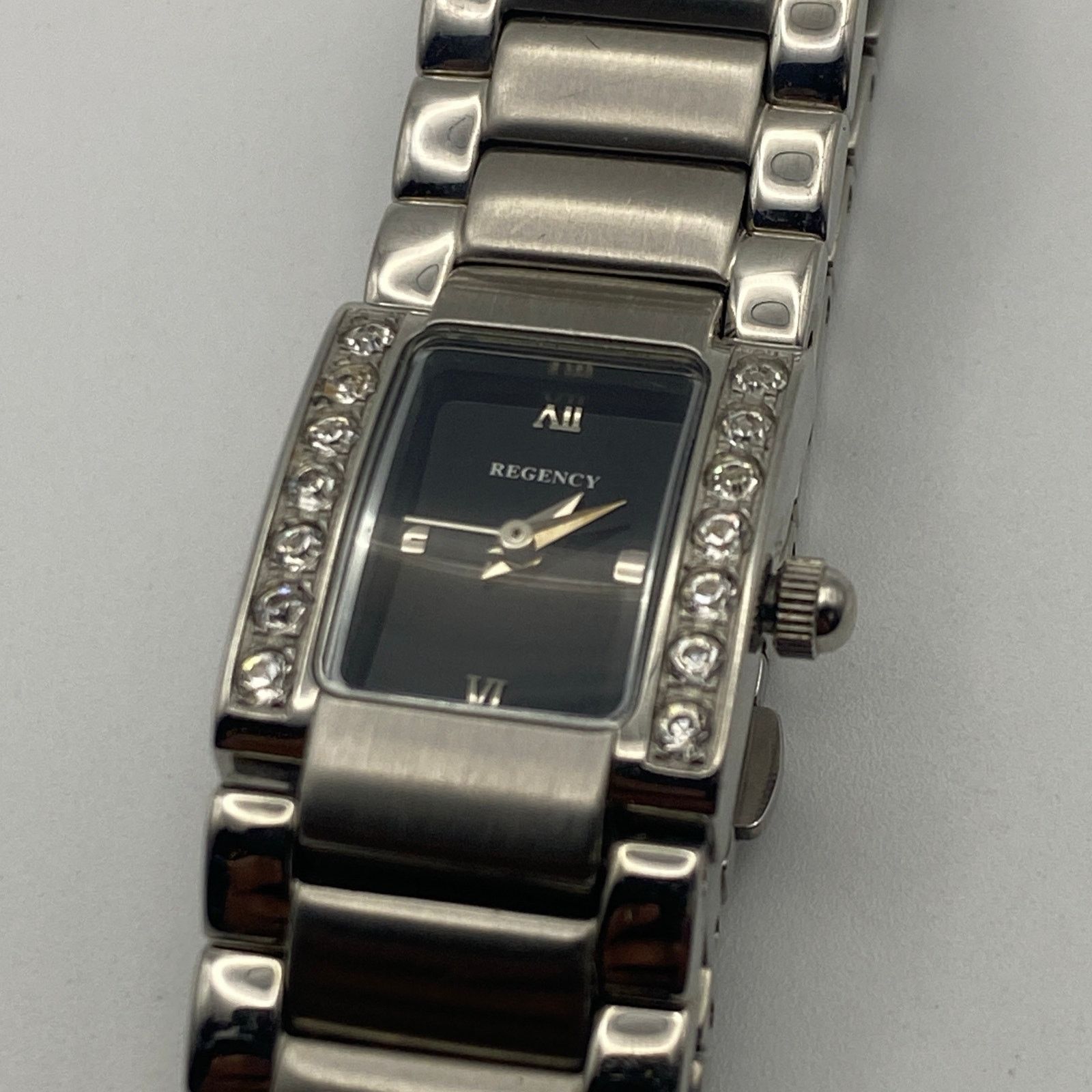 Other Elegant Regency Silver Tone Watch Black Dial Crystal Bezel Size ONE SIZE - 4 Thumbnail