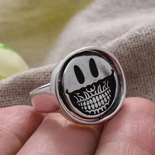 Report Collection Flip Smiley Face Devil Adjustable Ring Size ONE SIZE - 1 Thumbnail
