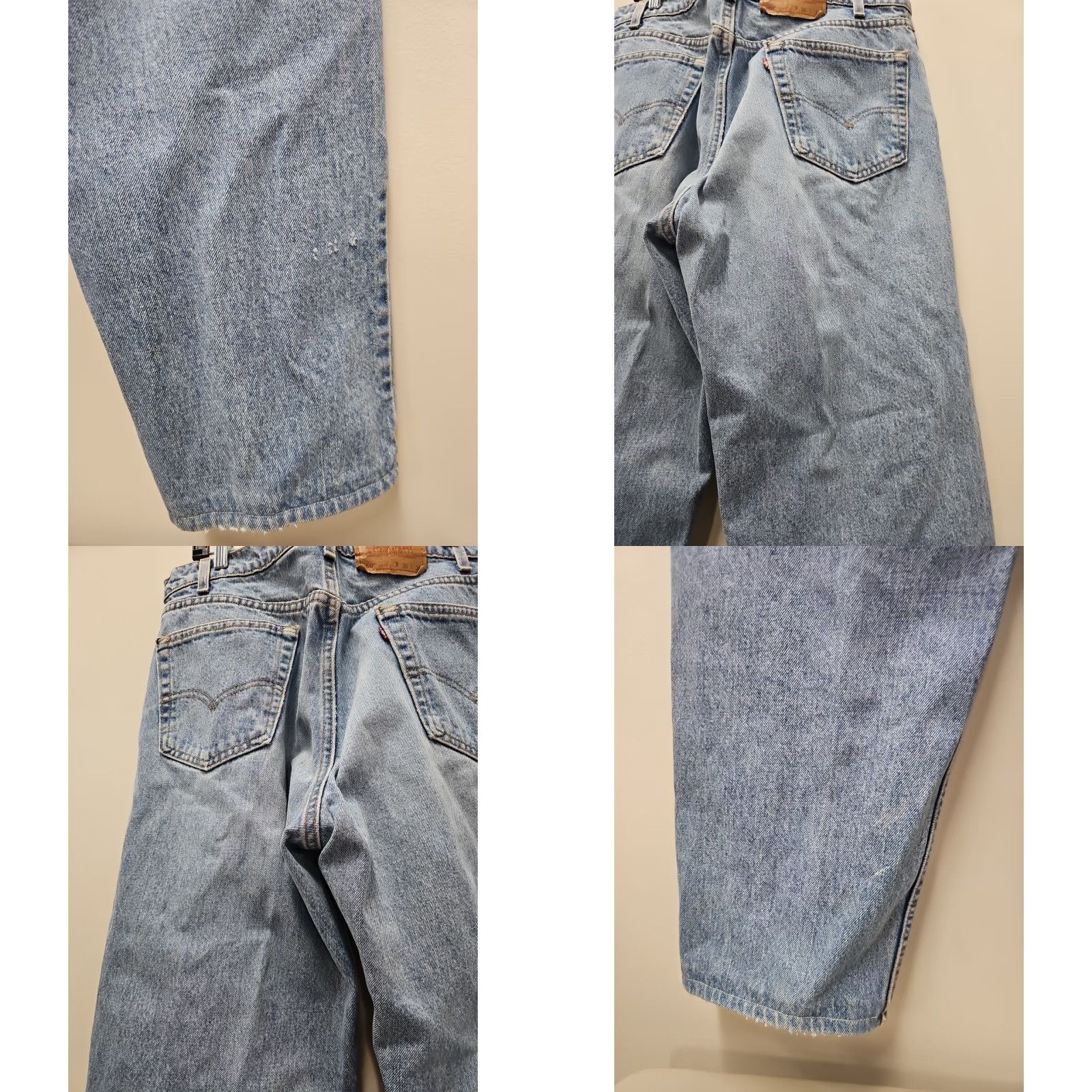 Levi's VINTAGE Levi's 550 Jeans 34x28 Mens Blue Denim Tapered Relaxed Fit Light Wash Jeans Size US 34 / EU 50 - 8 Thumbnail