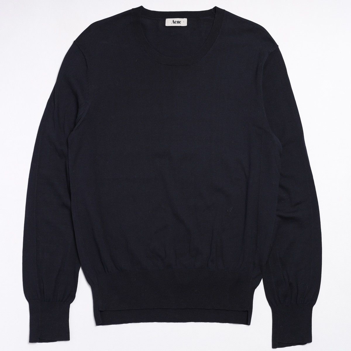 Acne Studios Acne Studios Navy Sweater Logo Pullover Cotton Size US S / EU 44-46 / 1 - 1 Thumbnail