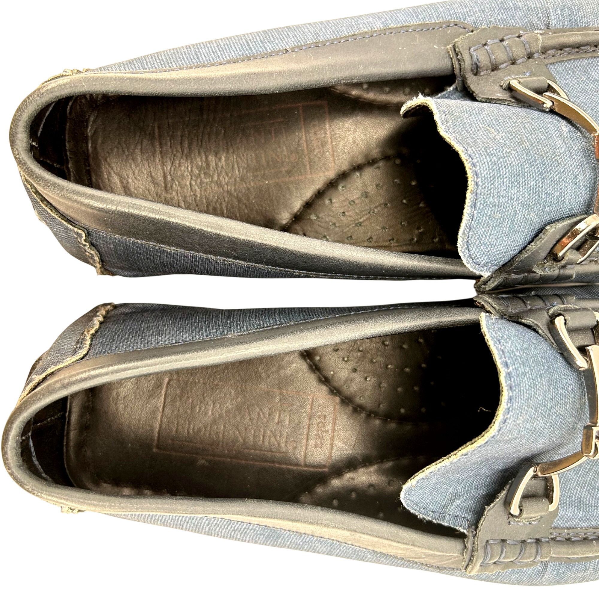Mercanti Fiorentini Blue Denim Men's 10M Horsebit Driving Loafers Mercanti Fiore Size US 10 / EU 43 - 8 Thumbnail