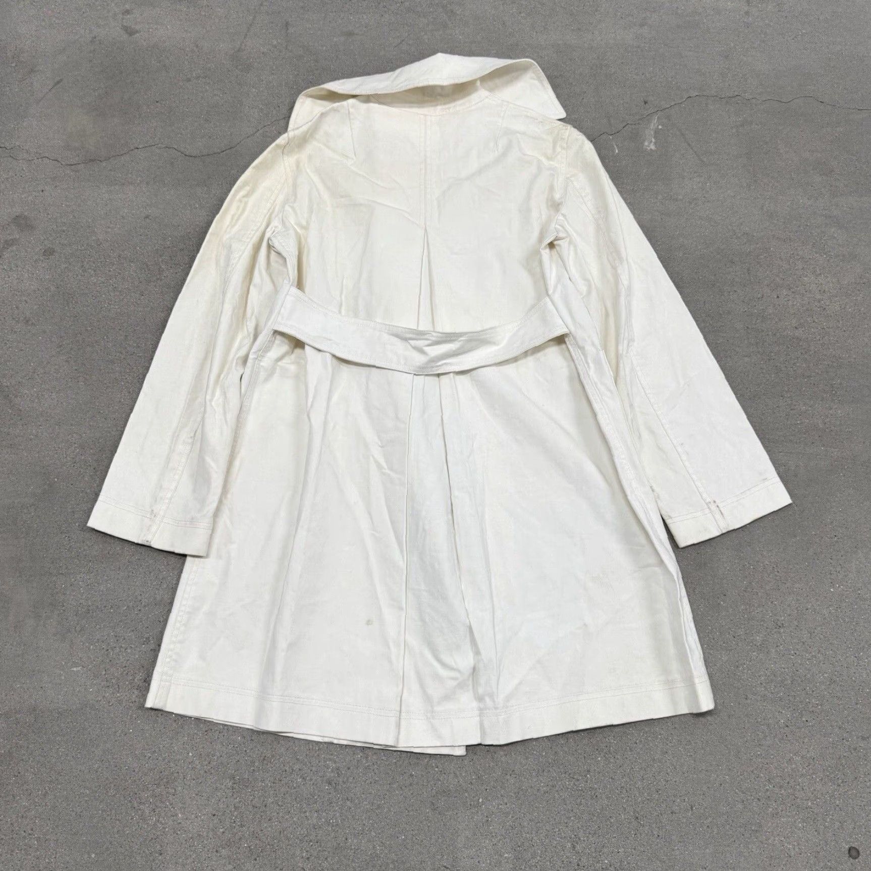 VINTAGE Womens Trench Coat Jacket Moschino Size 6 Cotton White Womens Trench Coat Moschino Coat Jacket White 6 Cotton Measurements