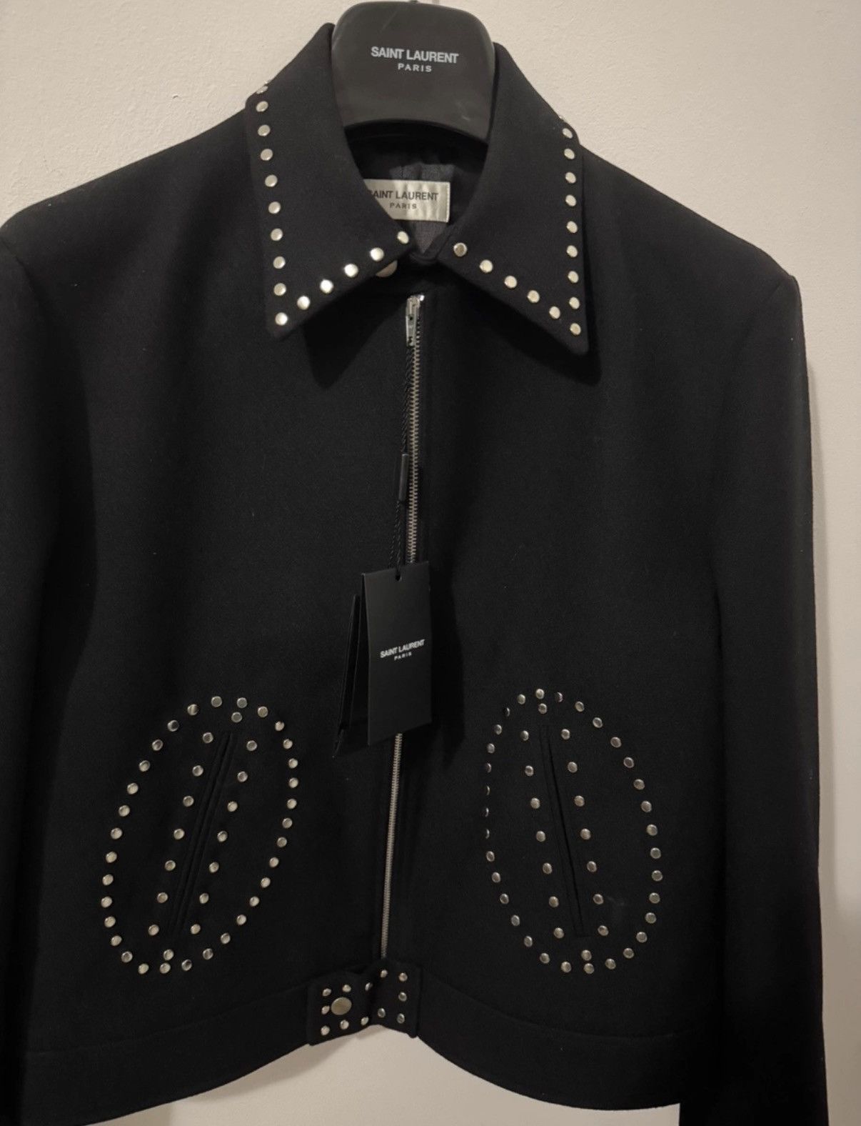 Saint Laurent Paris Saint Laurent (SLP) 16FW Runway Wool Zip Studded Jacket Size US XL / EU 56 / 4 - 3 Thumbnail