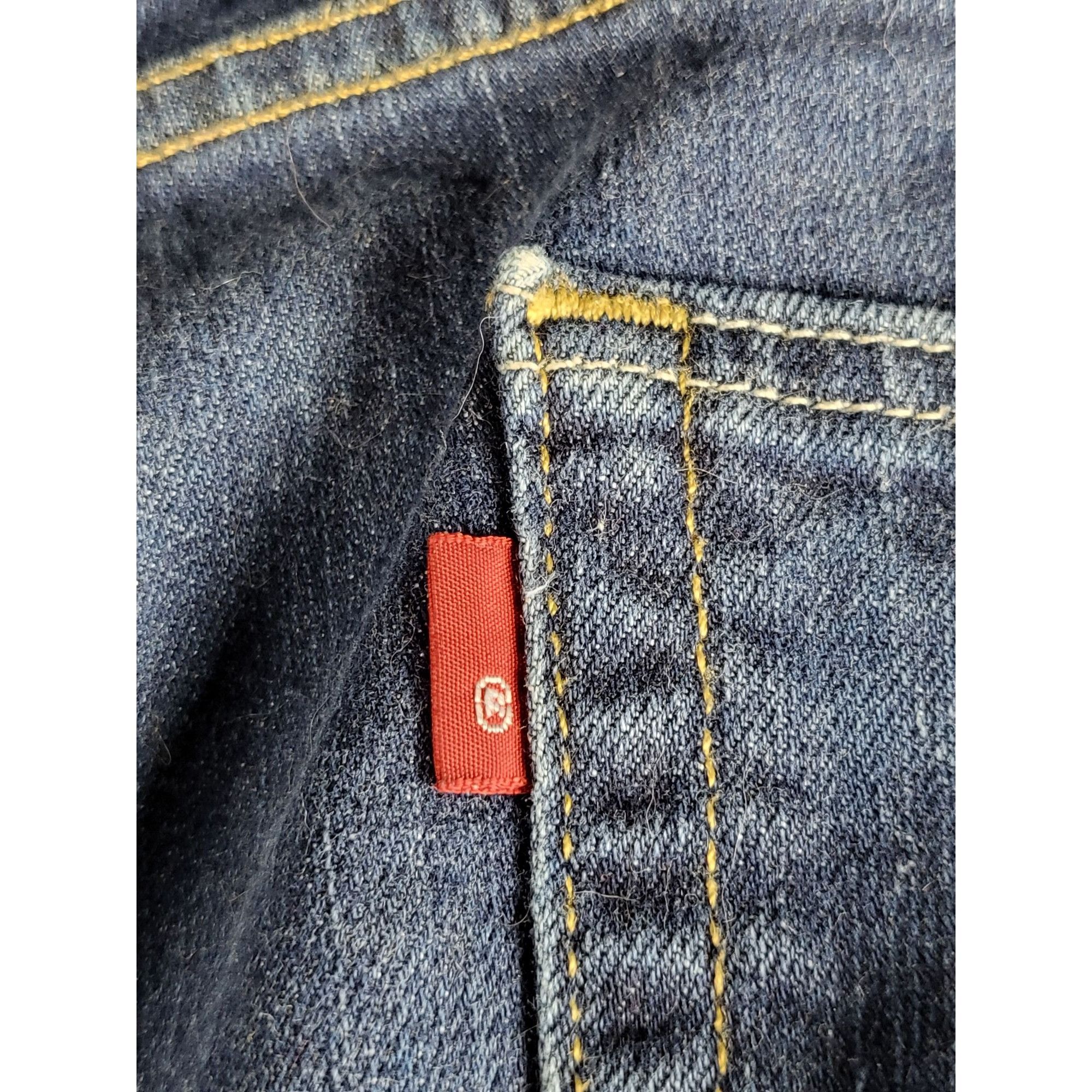 Levi's Levis 513 Jeans Men Sz 34X32 Blank Tab Blue Denim Slim Strai Size US 34 / EU 50 - 4 Thumbnail
