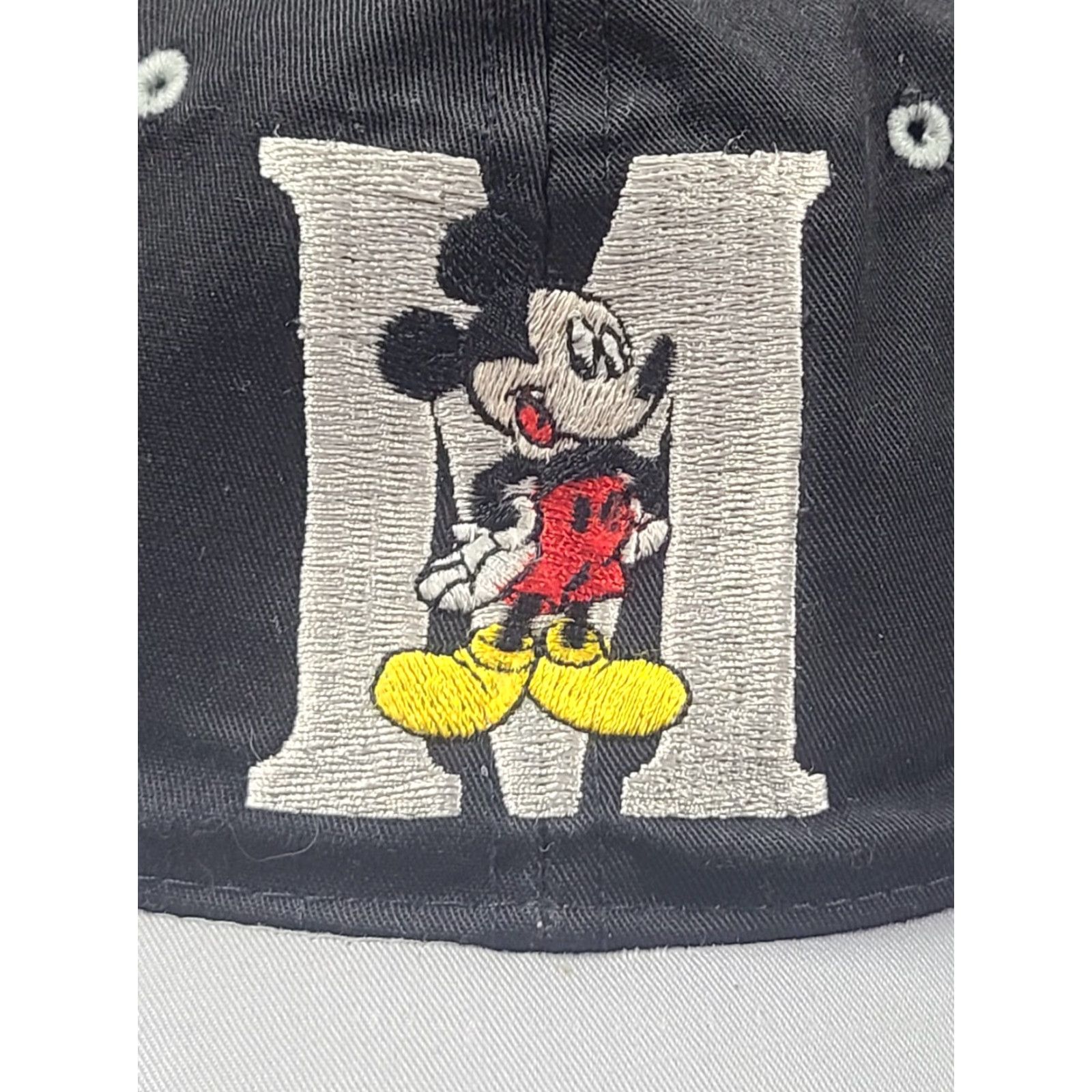 Disney Disney Mickey Mouse Snapback Cap Hat Vintage UnLimited - Black Cotton Knit, Solid, 90s Cartoon Mens Hat Size ONE SIZE - 2 Thumbnail