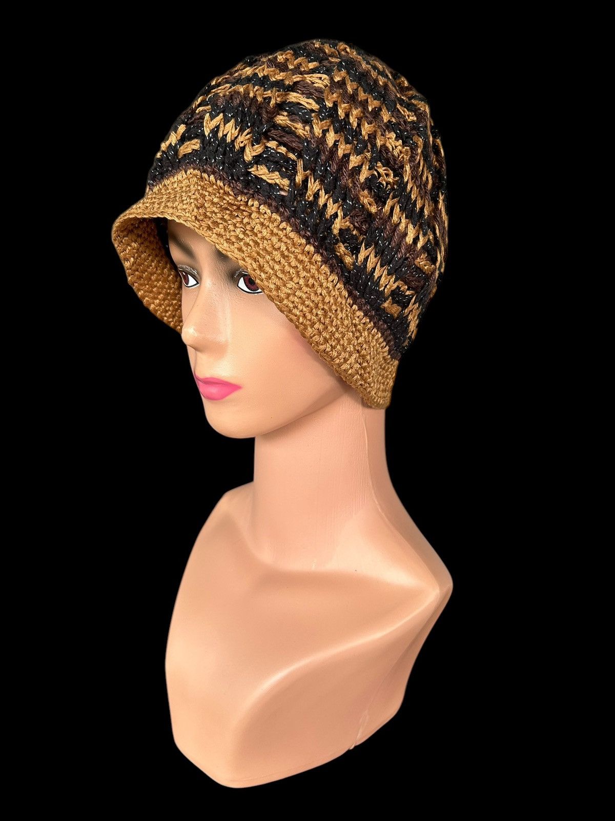 Japanese Brand × Kapital × Vintage Crochet Knitted Handmade Beanie Hats Size ONE SIZE - 3 Thumbnail