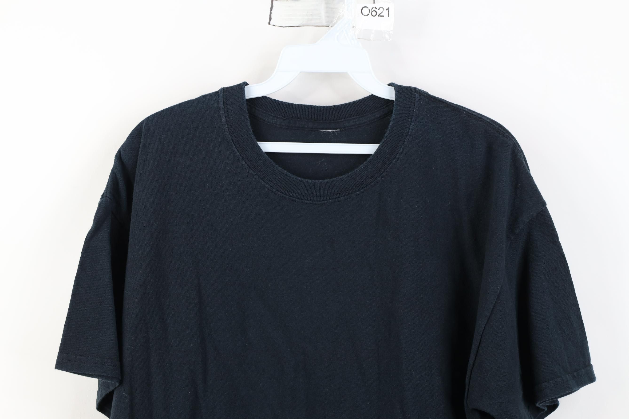 Vintage Vintage 90s Y2K Streetwear Faded Blank Cotton T-Shirt Black Size US L / EU 52-54 / 3 - 2 Thumbnail