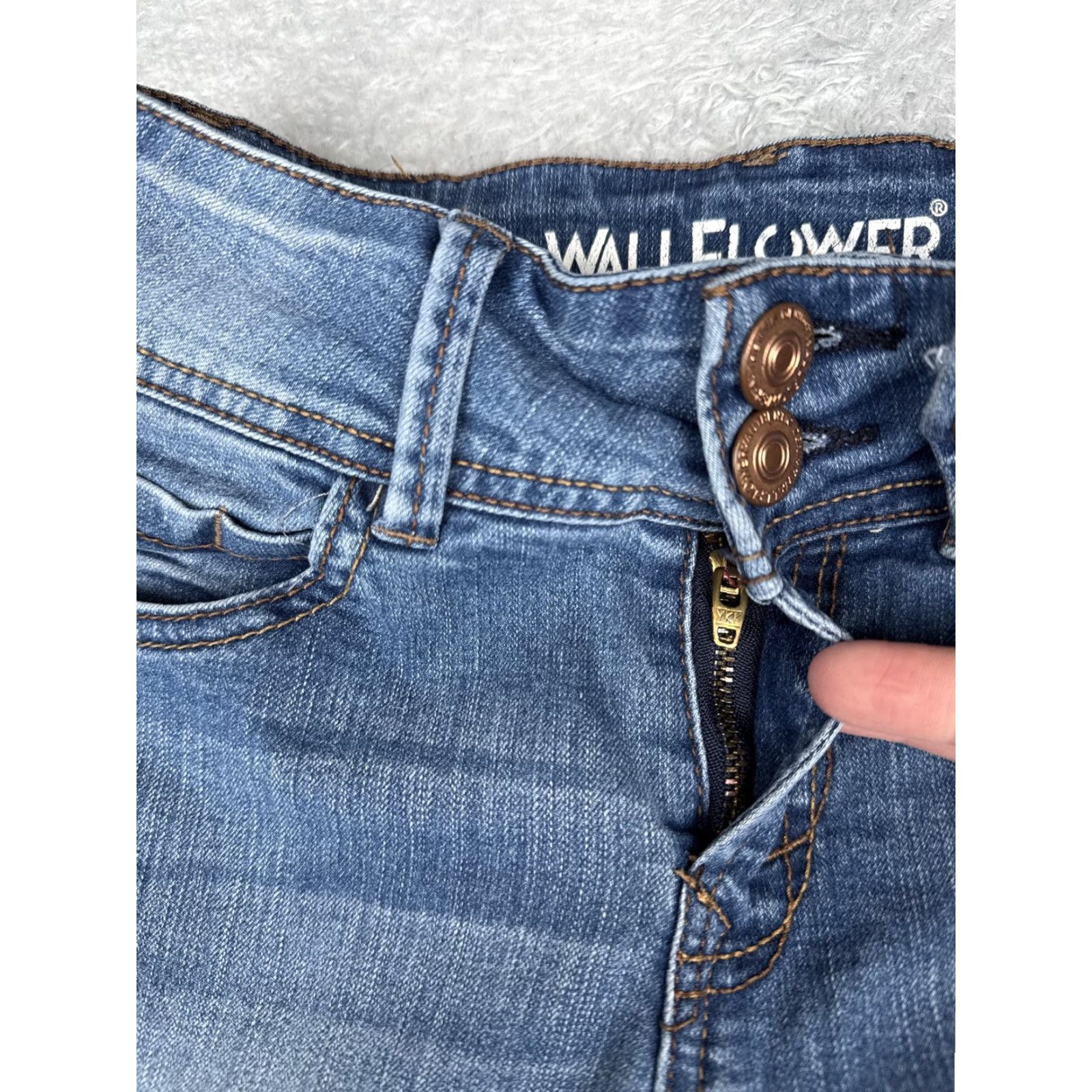 Vintage Wallflower Jeans Womens 0 Regular Blue Luscious Curvy Fit Bootcut Stretch Denim Size 25" / US 0 / IT 36 - 5 Thumbnail