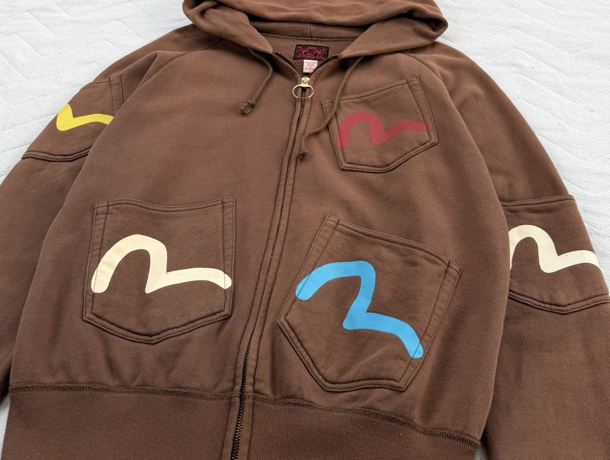 Evisu Evisu Multi Logo Patch Zip Hoodie Rare Design Streetwear Size US M / EU 48-50 / 2 - 3 Thumbnail
