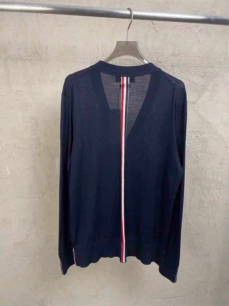 Thom Browne Thom browne Four-striped wool cardigan with colorful stripe Size US L / EU 52-54 / 3 - 2 Thumbnail