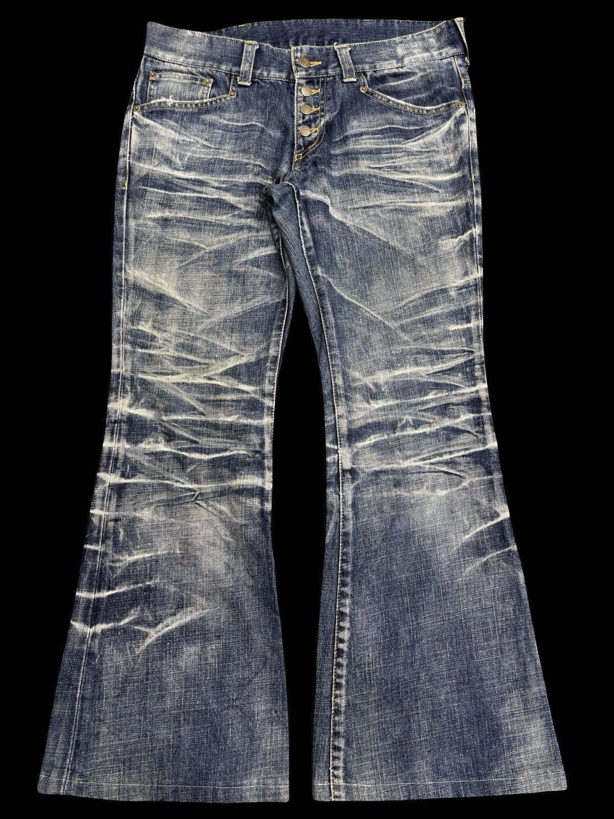 Tornado Mart 💥Bell Bottom💥Tornado Mart Crazy Claw Mark Denim F621 Size 33" - 2 Thumbnail