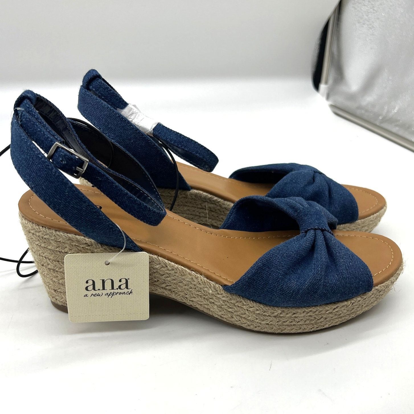 Other a.n.a Womens Dukes Heeled Sandals Denim Blue Size 11M Size US 11 / IT 41 - 1 Thumbnail