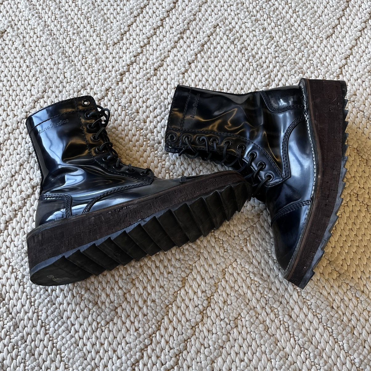 Acne Studios Acne Studios patent leather cork platform combat boots Size US 10 / EU 43 - 2 Thumbnail