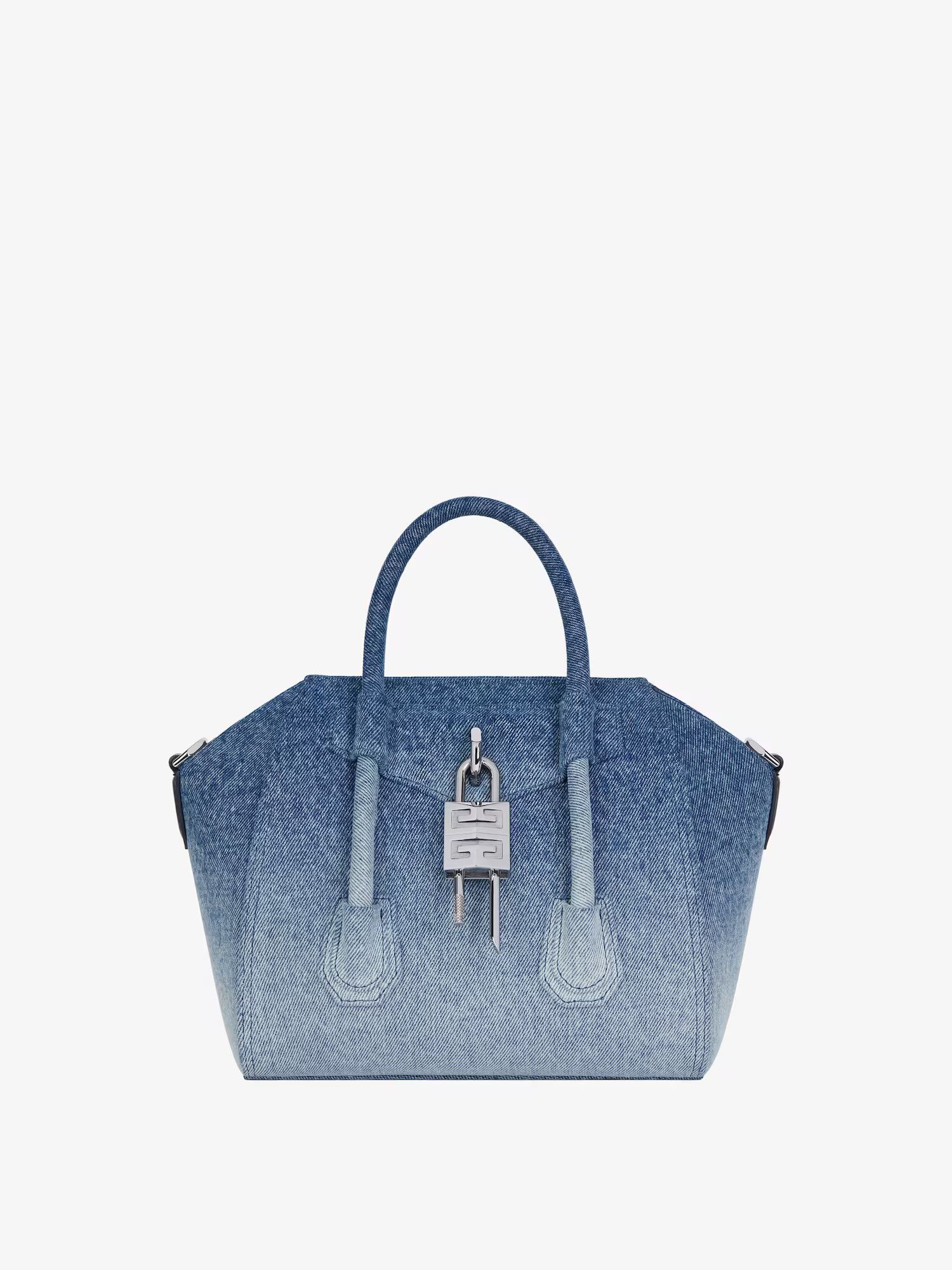Givenchy oc11z0725 Size: OS / Mini Antigona Lock Bag in Medium Blue Size ONE SIZE - 1 Thumbnail