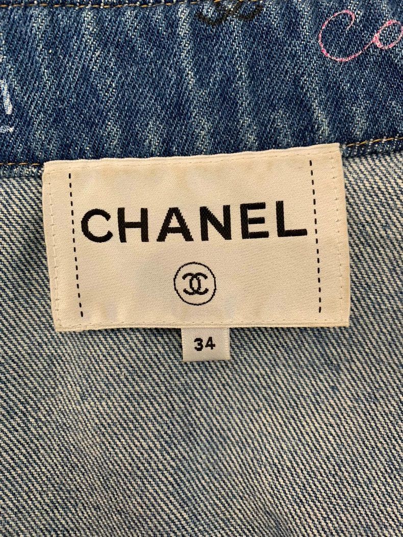 Chanel Chanel Denim Jacket with Colorful Graffiti Size XS / US 0-2 / IT 36-38 - 5 Thumbnail