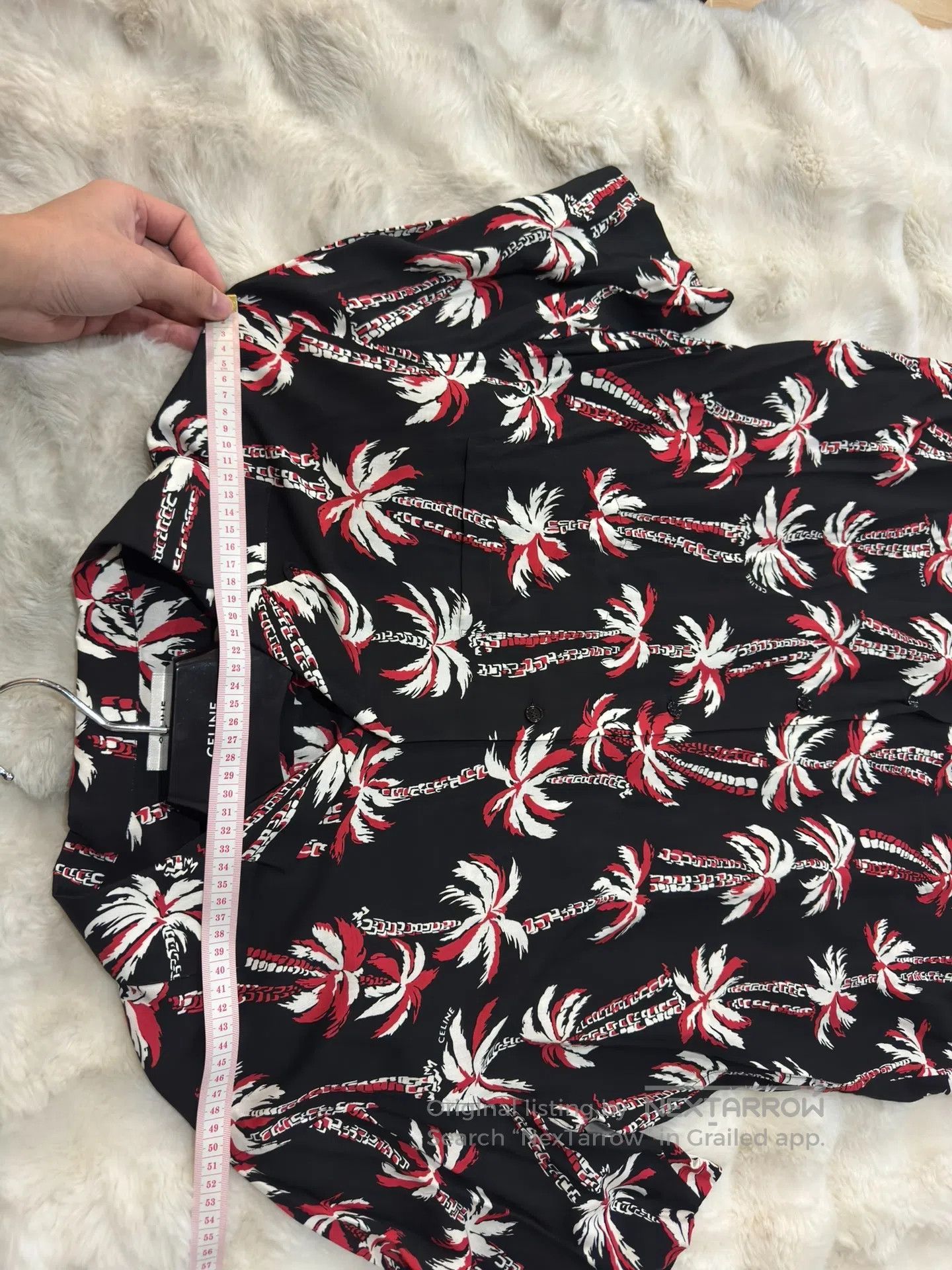 Celine CELINE Palm Tree Men's Short Sleeve Shirt| Size US XXS / EU 40 - 7 Thumbnail