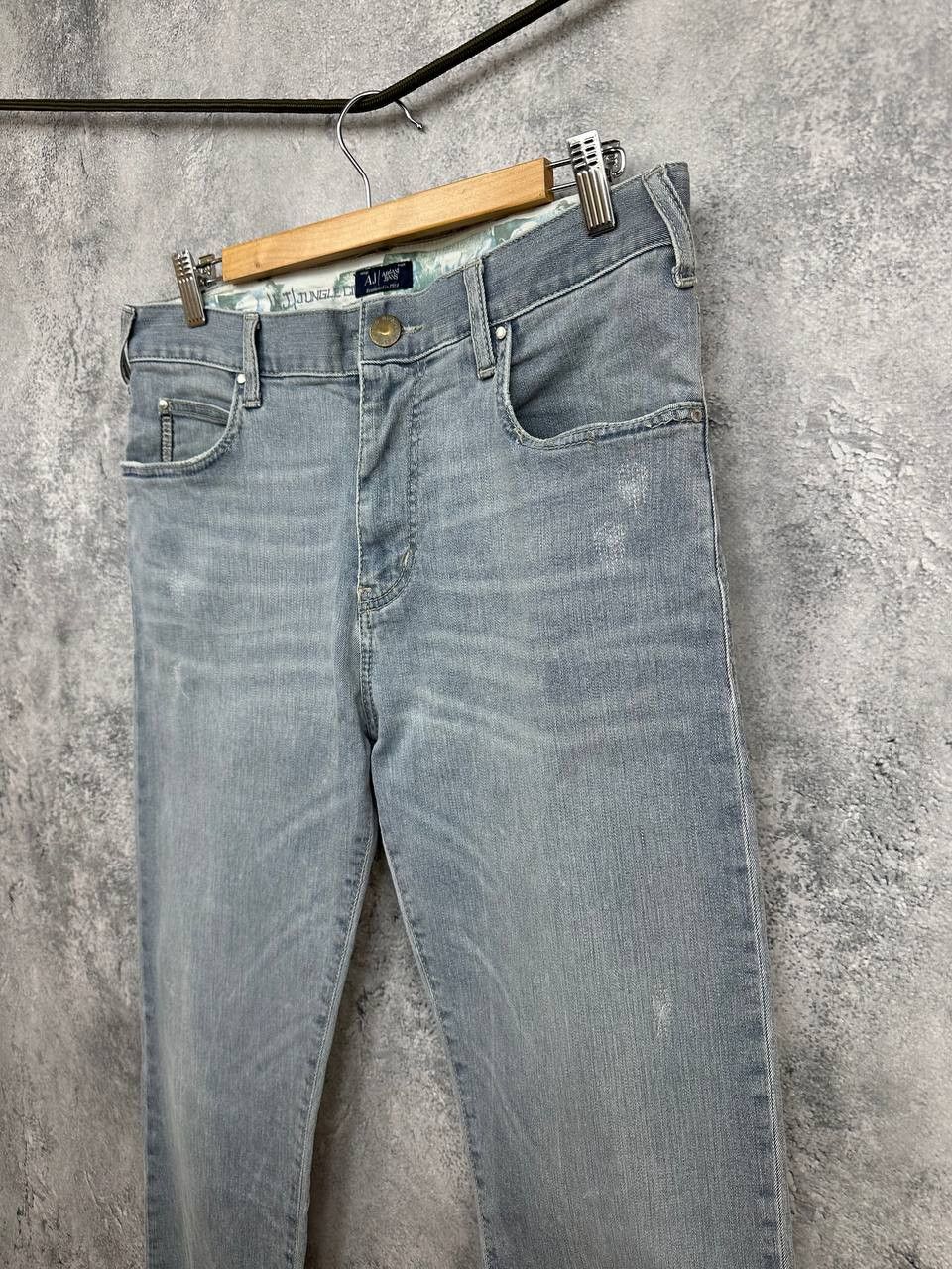 Giorgio Armani Armani Jeans AJ Jungle City Elephant Print Light Slim Jeans Size US 33 - 5 Thumbnail