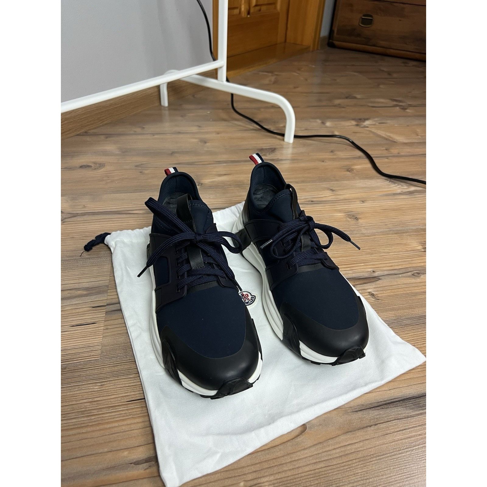 Moncler NWOB Moncler Lunarove Blue Men`s Leather & Mesh Sneakers Siz Size US 10.5 / EU 43-44 - 5 Thumbnail