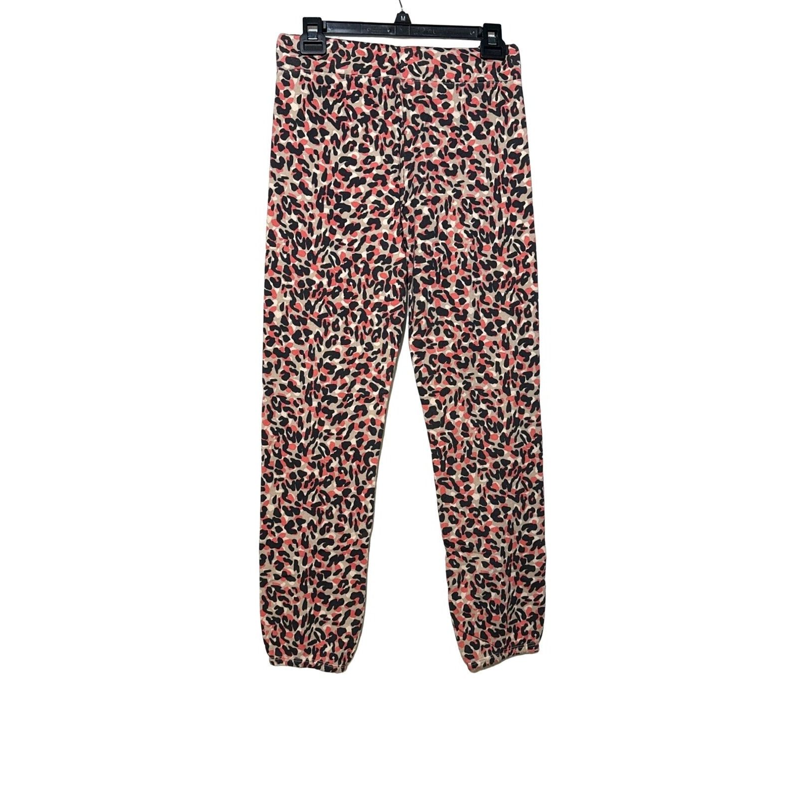 MONROW Monrow Orange Leopard Print New Drawstring Joggers Small Size 28" / US 6 / IT 42 - 3 Thumbnail