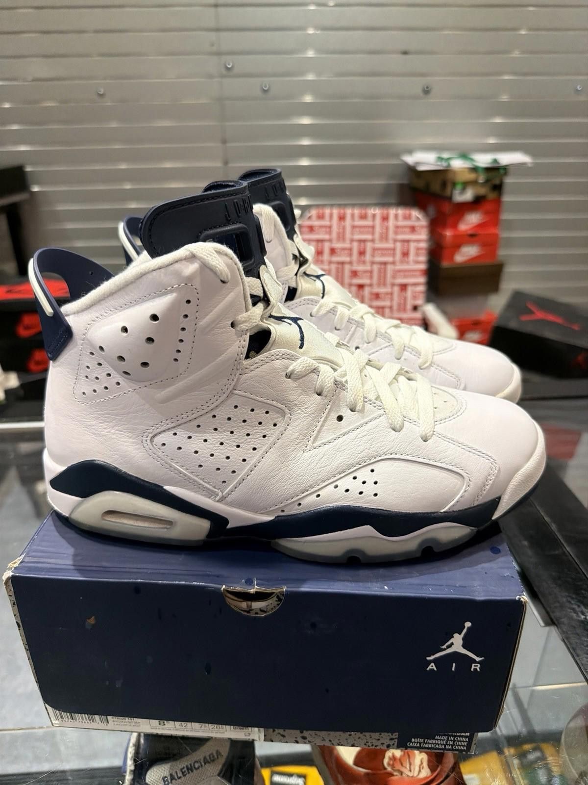 Jordan Brand Air Jordan 6 Midnight Navy Retro Size 9 Mens White Sneakers Size US 9 / EU 42 - 2 Thumbnail