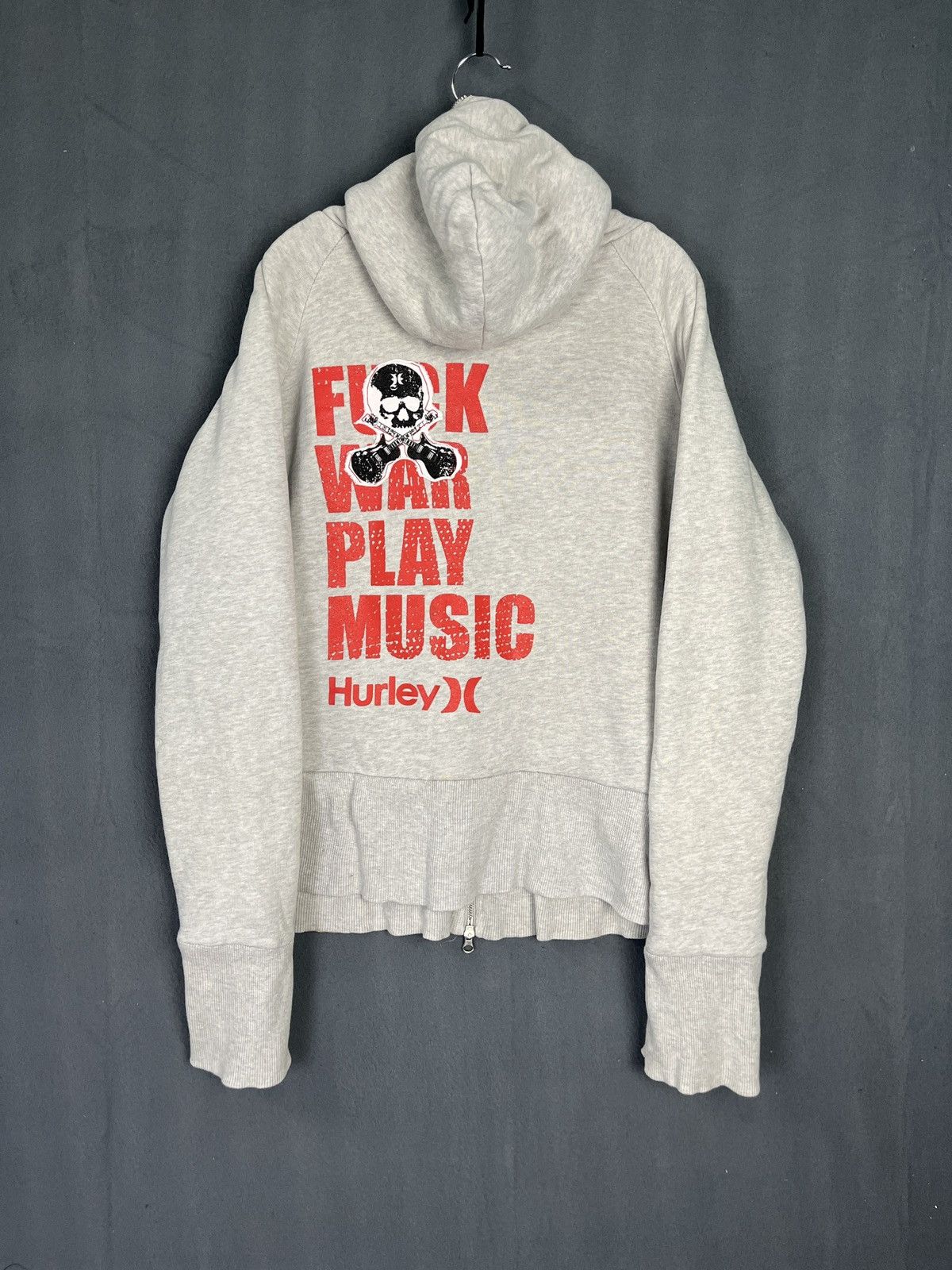Hurley Hurley FCK WAR PLAY MUSIC Zip Up Hoodie Sherpa Lined Size US M / EU 48-50 / 2 - 1 Thumbnail