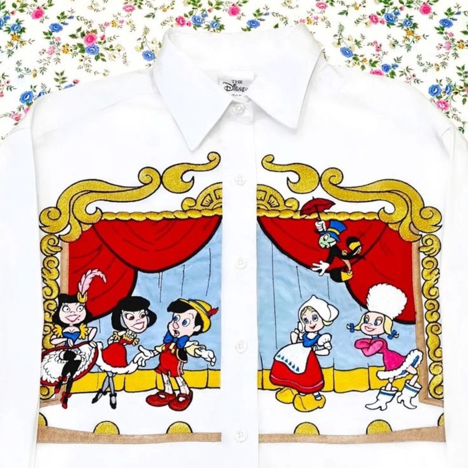Disney Disney Pinocchio Vintage Embroidered Button Up Shirt RARE Size US XL / EU 56 / 4 - 1 Thumbnail