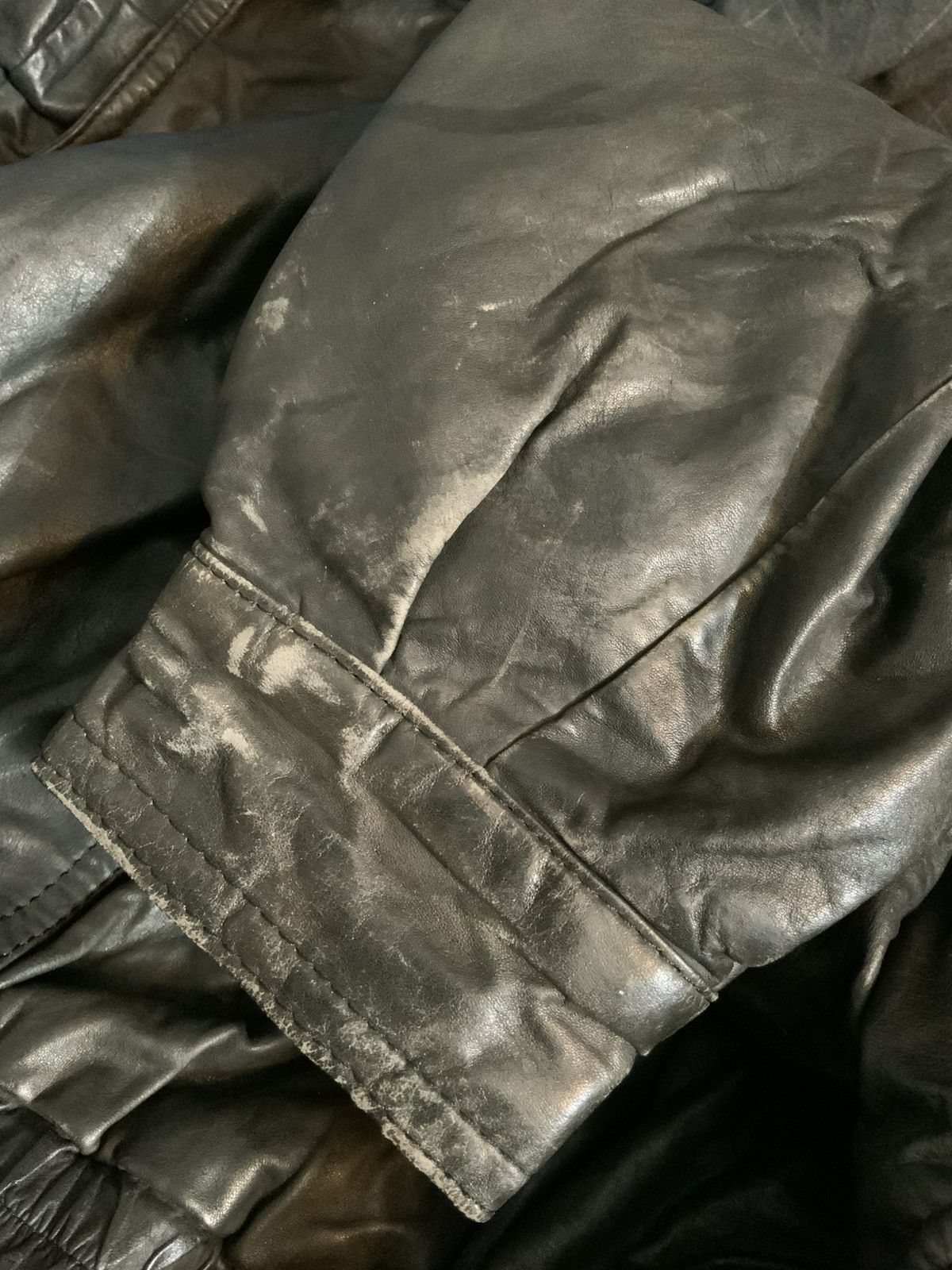 Vintage Vintage Motorcycle Bike Lamb Goat Skin Zip Bomber Jacket Size US L / EU 52-54 / 3 - 14 Thumbnail