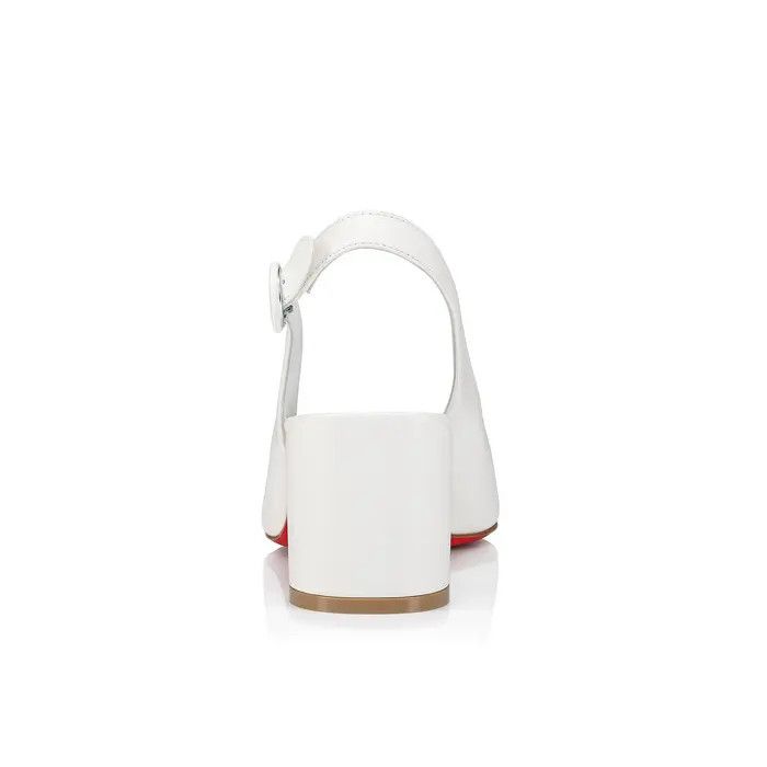 Christian Louboutin o1s1wg110425 So Jane Sling 55 Nappa in Bianco Size US 7.5 / IT 37.5 - 3 Thumbnail