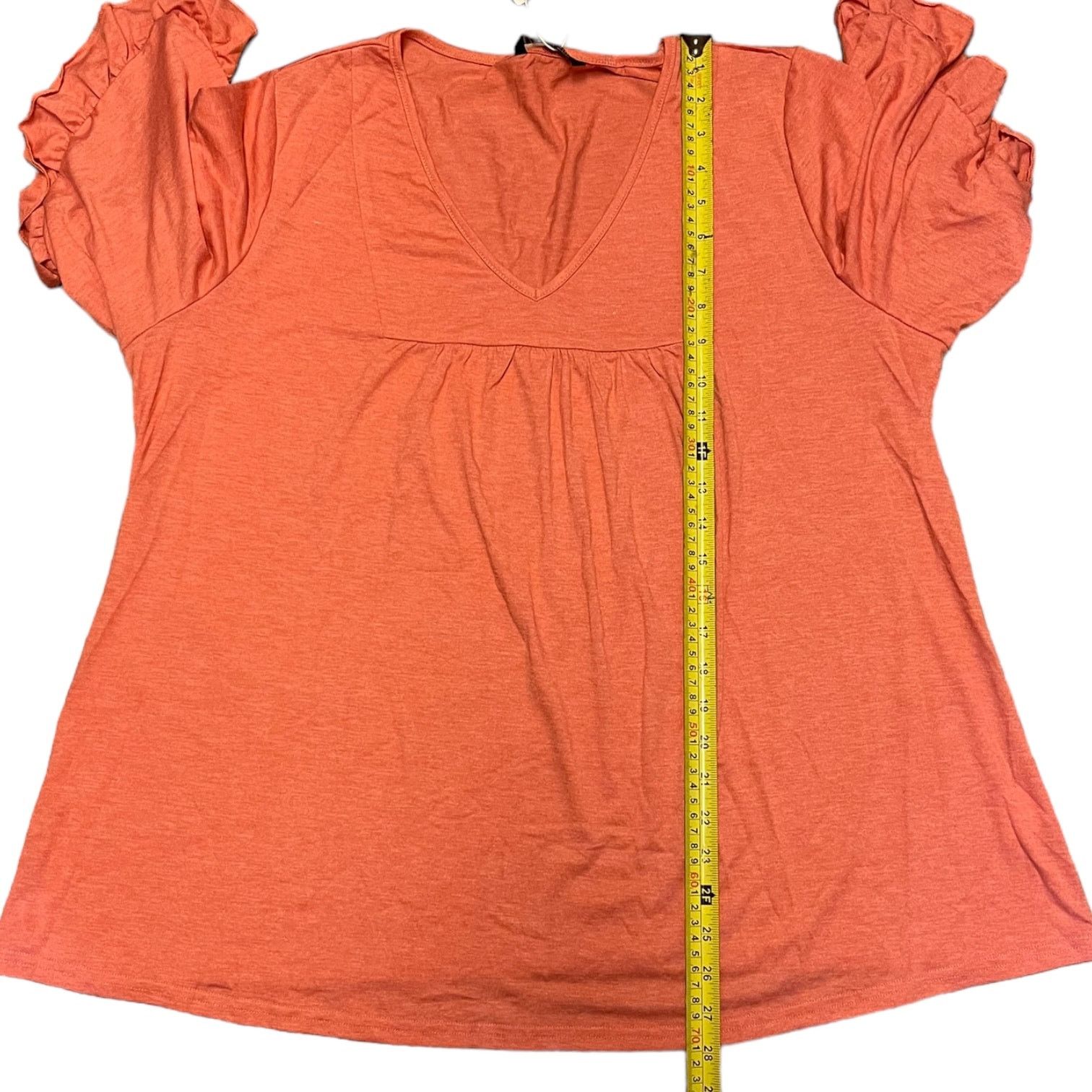 Other Bloomchic Coral Pullover Ruffle Sleeve Shirt Size 14/16 Size XL / US 12-14 / IT 48-50 - 4 Thumbnail