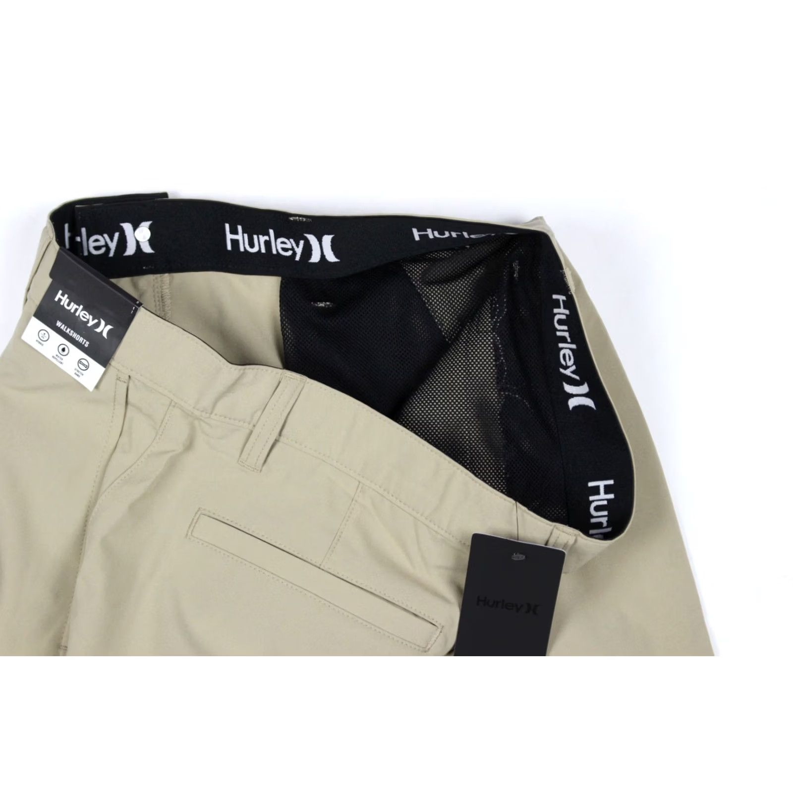Hurley Hurley Mens Flex Terrain Hybrid Walk Shorts Size 30 Khaki Inseam 9.75" 30 x 9.75" Solid Beige Size US 30 / EU 46 - 4 Thumbnail