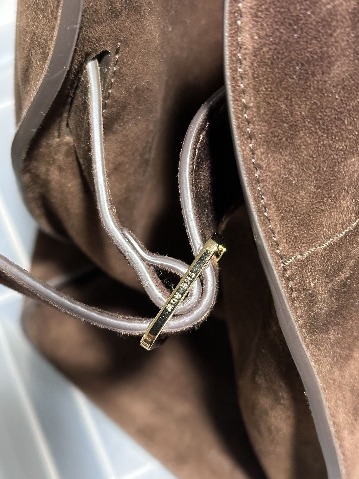 The Row The Row Soft Margaux 17 Brown Suede Leather Top Handle Bag Size ONE SIZE - 20 Thumbnail