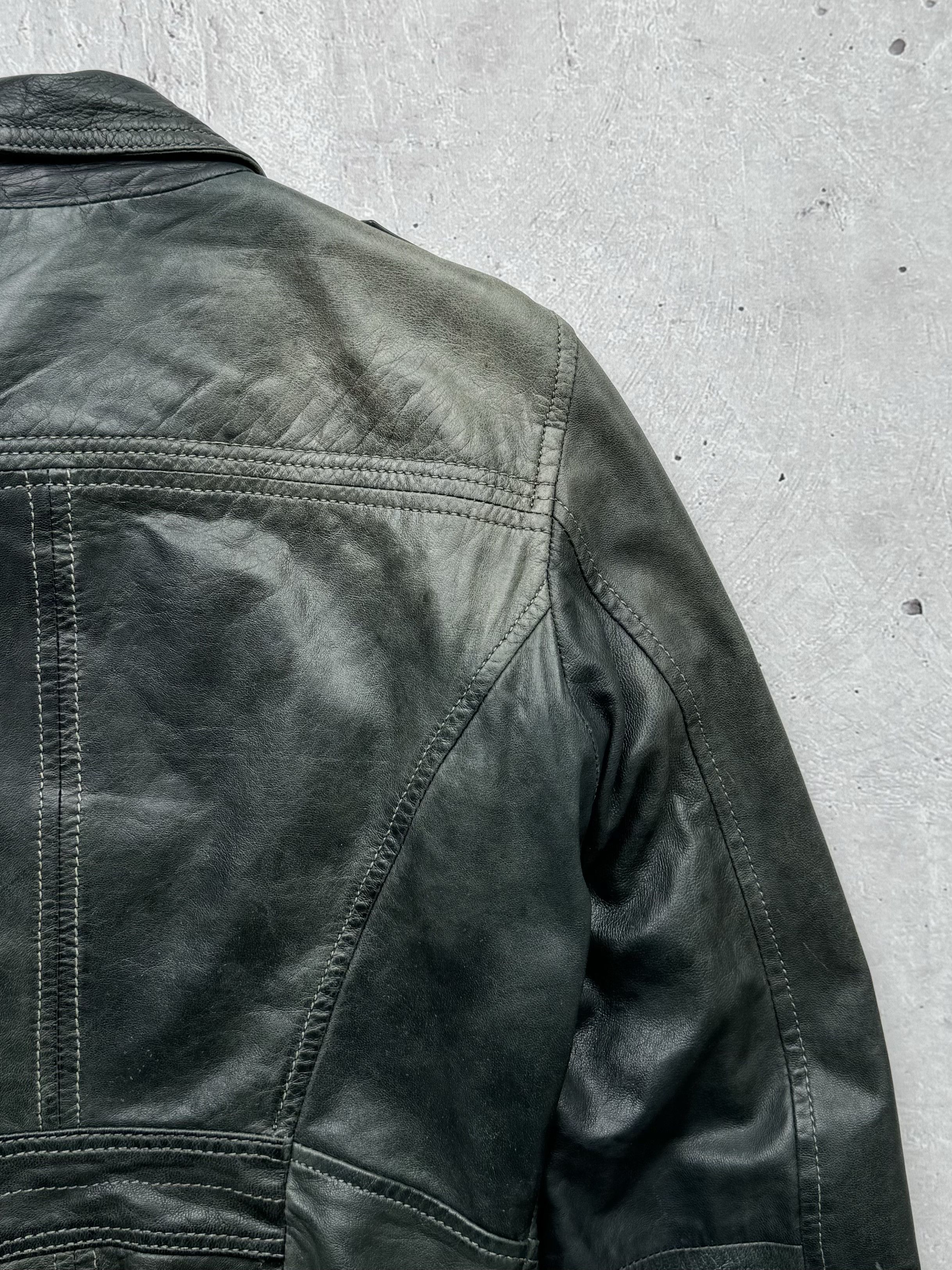 Genuine Leather Vintage Multi Zipped Sheep Leather Jacket Size M / US 6-8 / IT 42-44 - 12 Thumbnail