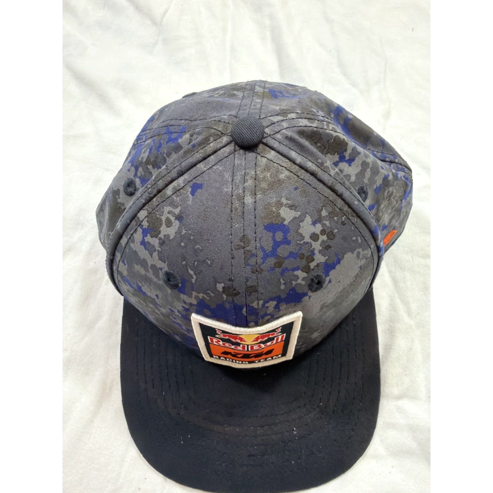 New Era VINTAGE? New Era RedBull KTM Racing Team Camp SnapBack Baseball Hat Blue Orange Stains Size ONE SIZE - 6 Thumbnail