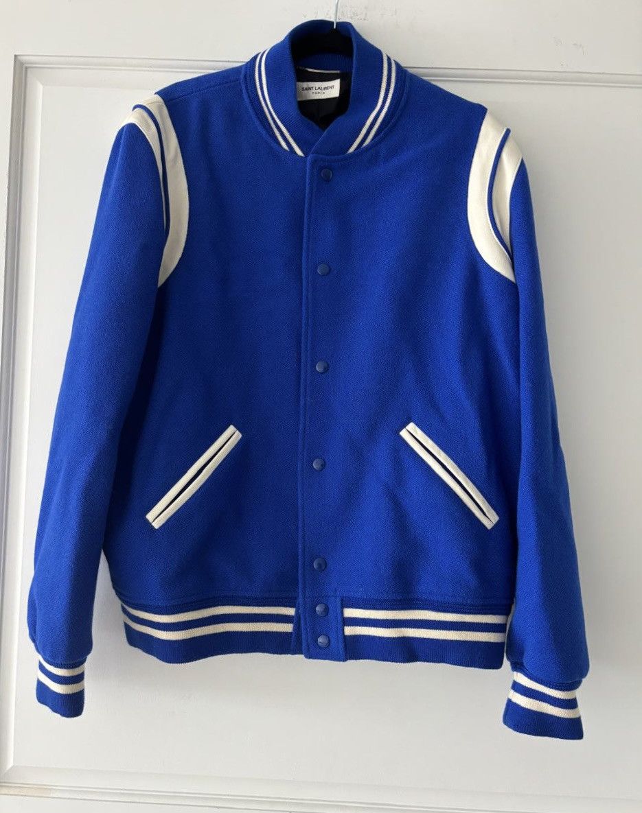 Saint Laurent Paris Saint Laurent Paris Blue Virgin Wool Teddy Bomber Jacket Size US XL / EU 56 / 4 - 1 Thumbnail