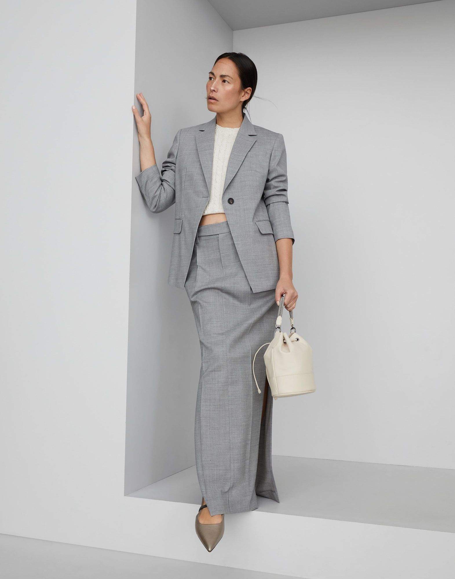 Brunello Cucinelli o1la1rc1a0425 Sweater in White Size M / US 6-8 / IT 42-44 - 5 Thumbnail