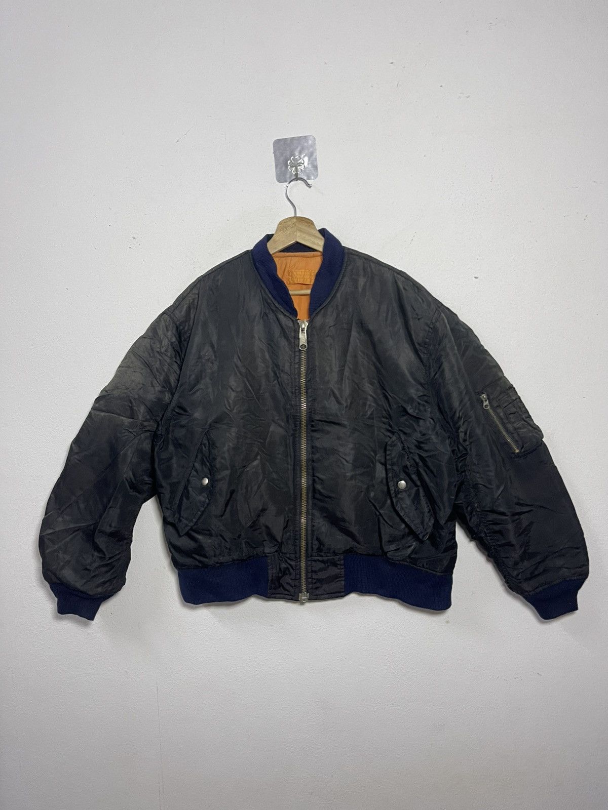 Vintage Vintage MA-1 flight Riversible Bomber Jacket Size US L / EU 52-54 / 3 - 1 Thumbnail