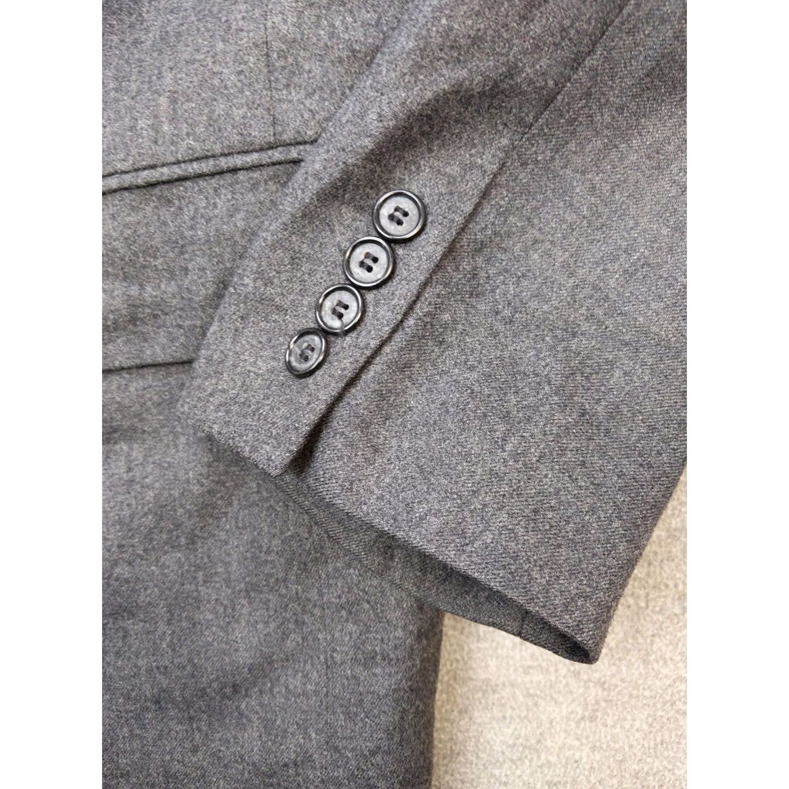 Vintage Jeffrey Banks Blazer Mens 44R Gray 100% Wool Two-Button Notch Lapel Single-Breasted Jacket Regular Size XX Size 44R - 2 Thumbnail