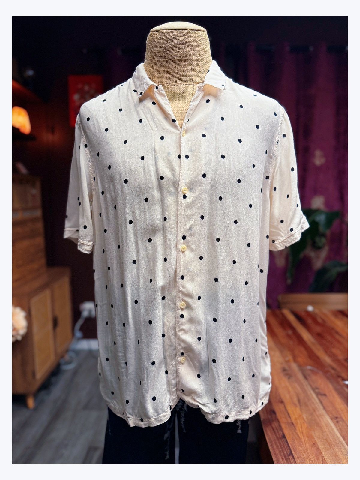 Allsaints AllSaints Men’s Polka Dot Button-Up Shirt Size US XXL / EU 58 / 5 - 2 Thumbnail