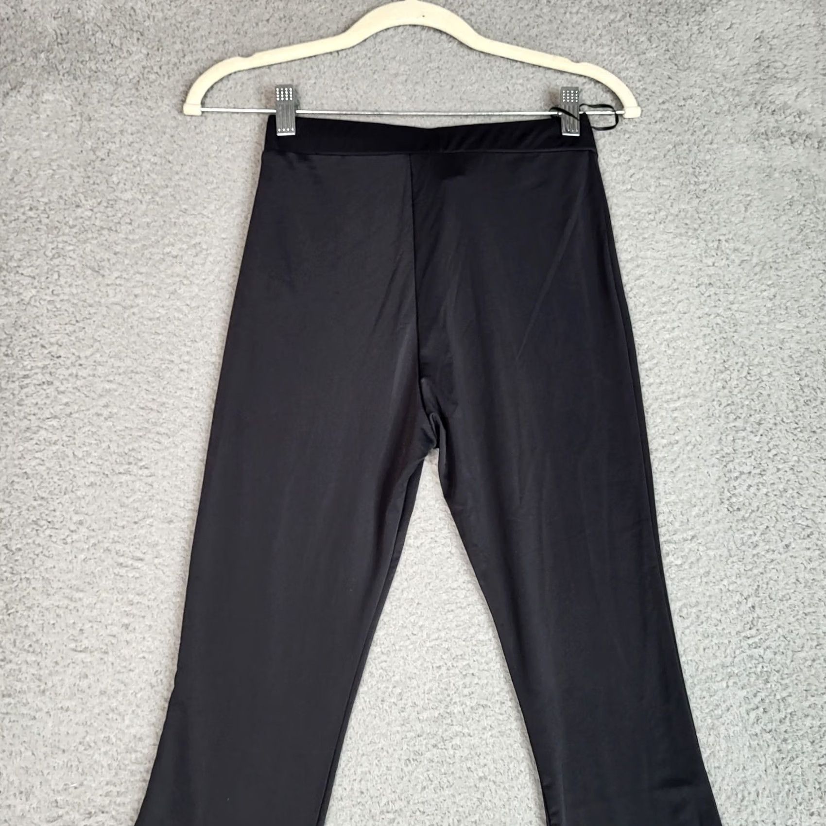 Vintage Verge Girl Black Flared Leg Pants Size 8 Stretch Women's Casual Size 30" / US 8 / IT 44 - 2 Thumbnail