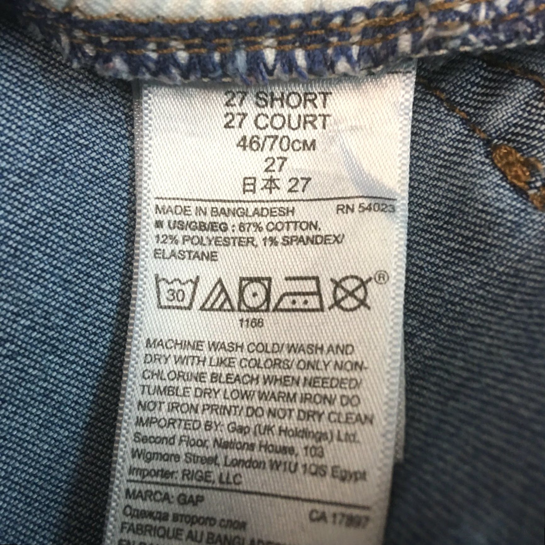Gap Gap Jeans Womens Casual Regular Straight Flat Front Blue Denim Size 27 Short Regular Women Mens? Size 27" / US 4 / IT 40 - 5 Thumbnail