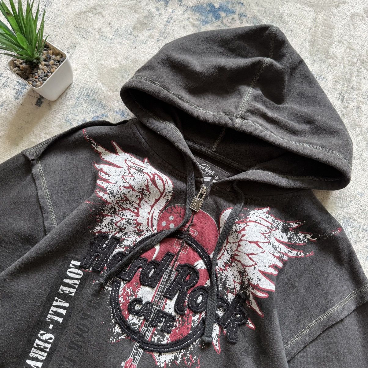 Hard Rock Cafe 📌 Vintage Hard Rock Cafe Y2K Distressed Zip Hoodie Size US M / EU 48-50 / 2 - 2 Thumbnail
