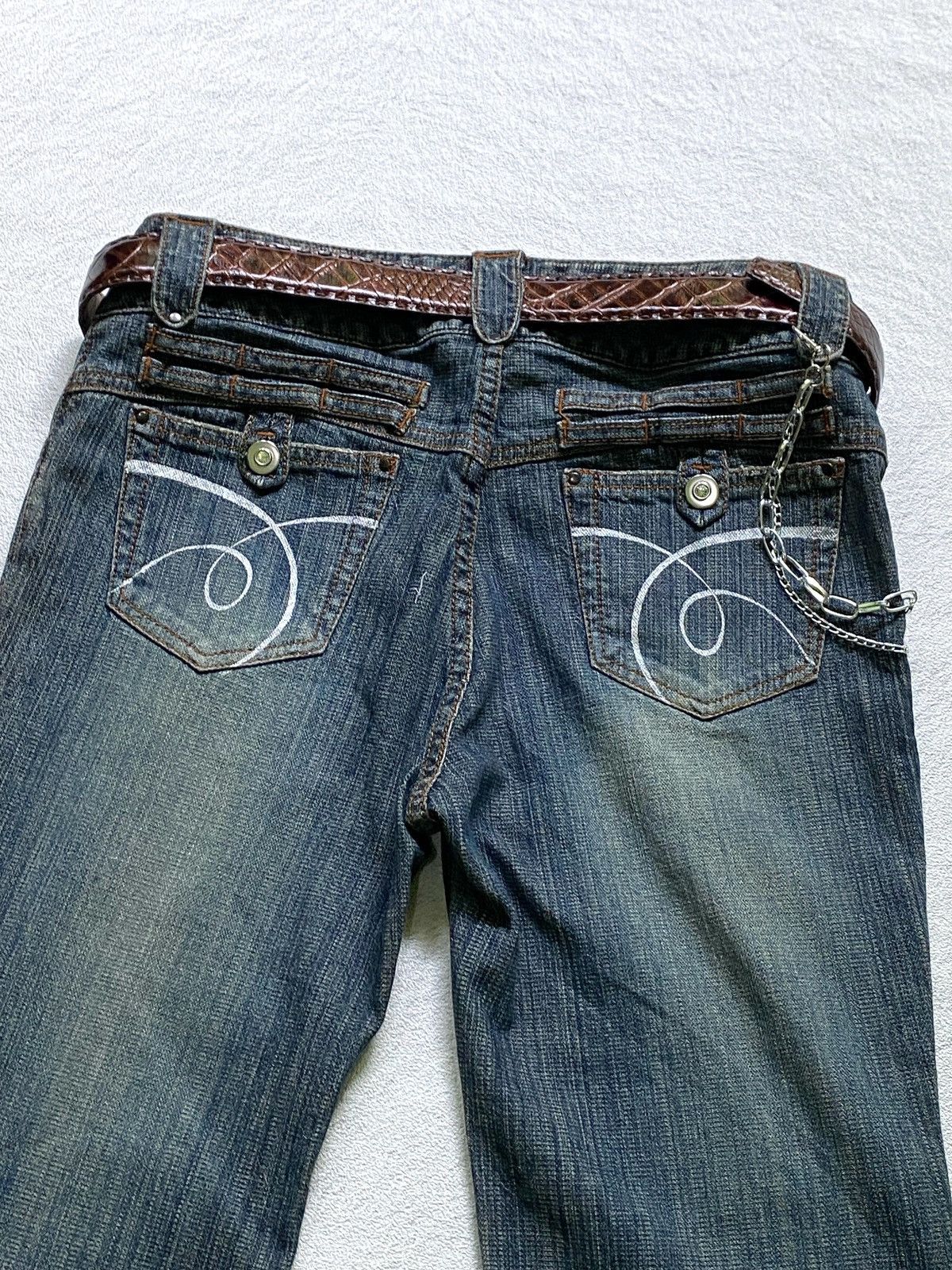 Japanese Brand SICK💰 A.R.C Flared Distresssed Jeans Size US 29 - 7 Thumbnail