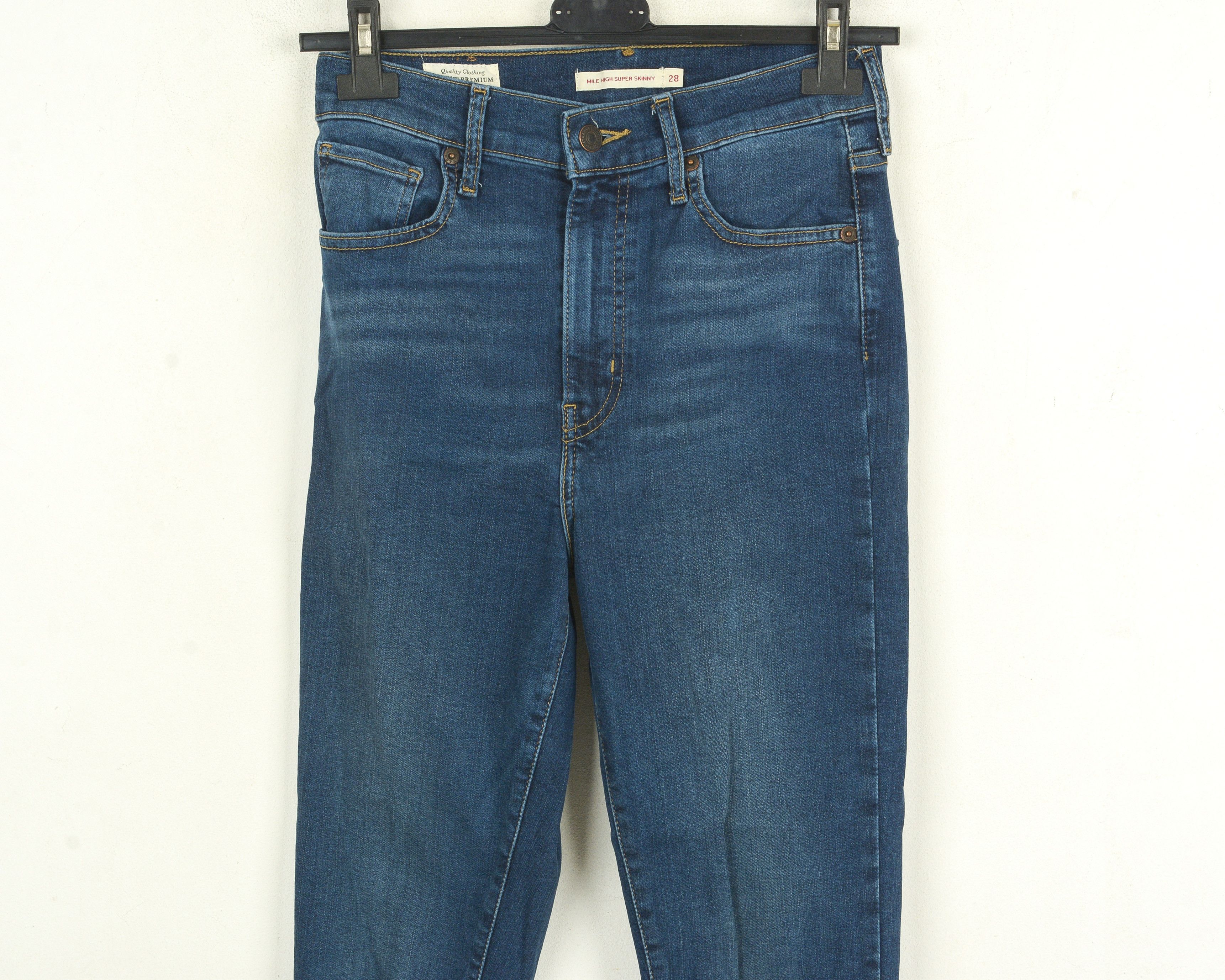 Levi's Big E Mile High Super Skinny Women W28 L30 Jeans Trousers Size 28" / US 6 / IT 42 - 2 Thumbnail