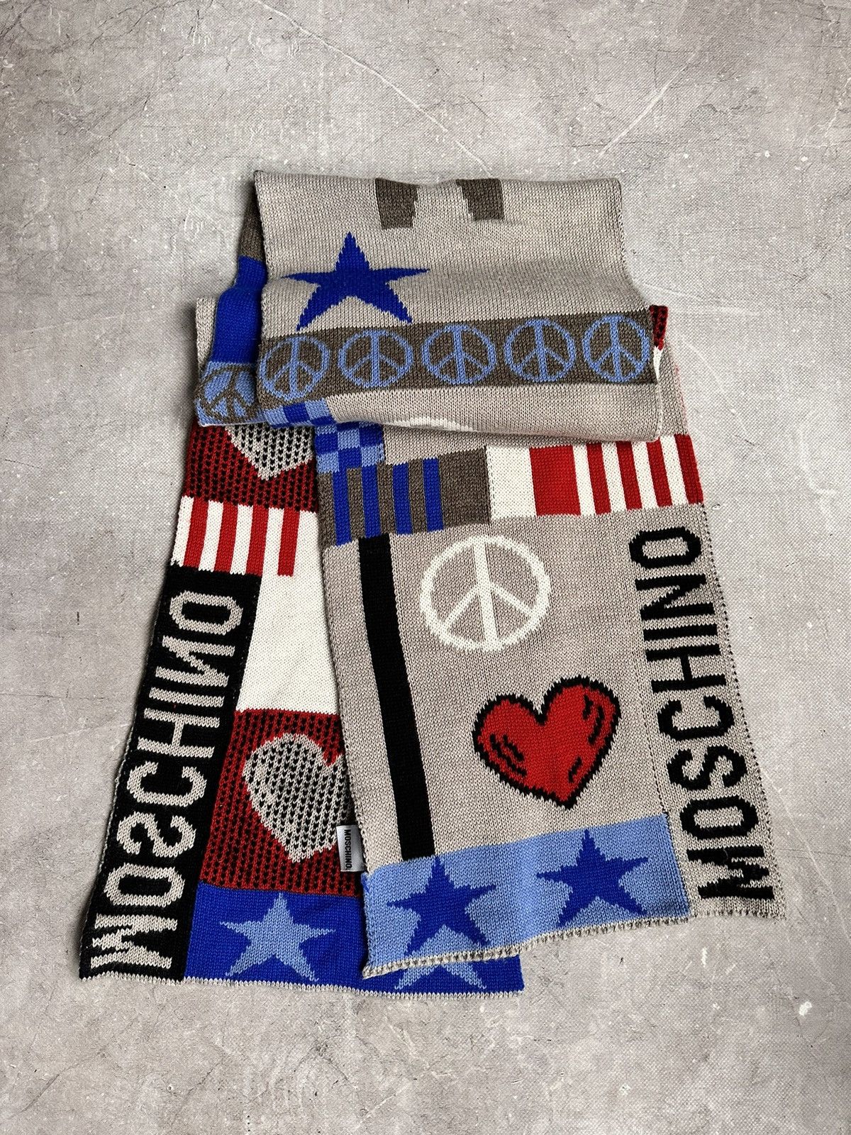 Moschino Wow😻 Vintage Scarf Moschino Wool Rare Japan IfSixWasNine Size ONE SIZE - 1 Thumbnail