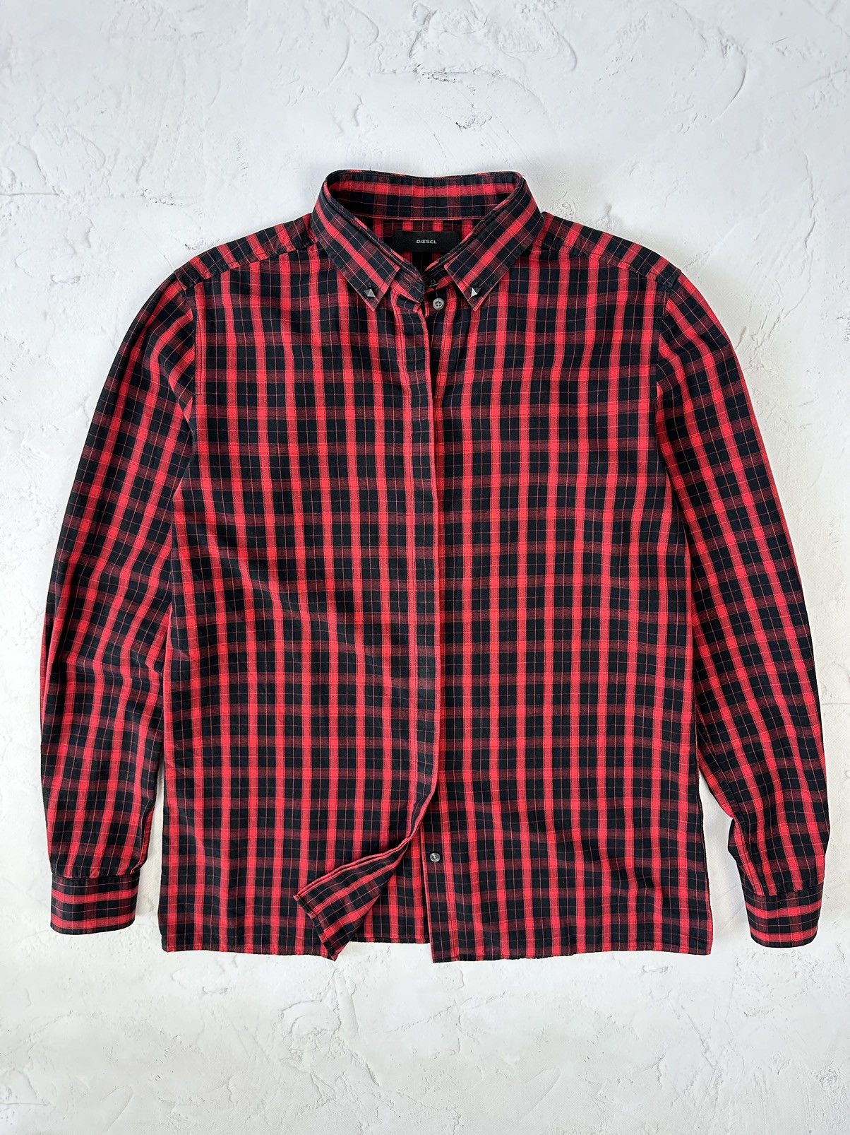 Diesel × Vintage Vintage Diesel Check Buttons Spikes Shirt Size US M / EU 48-50 / 2 - 1 Thumbnail