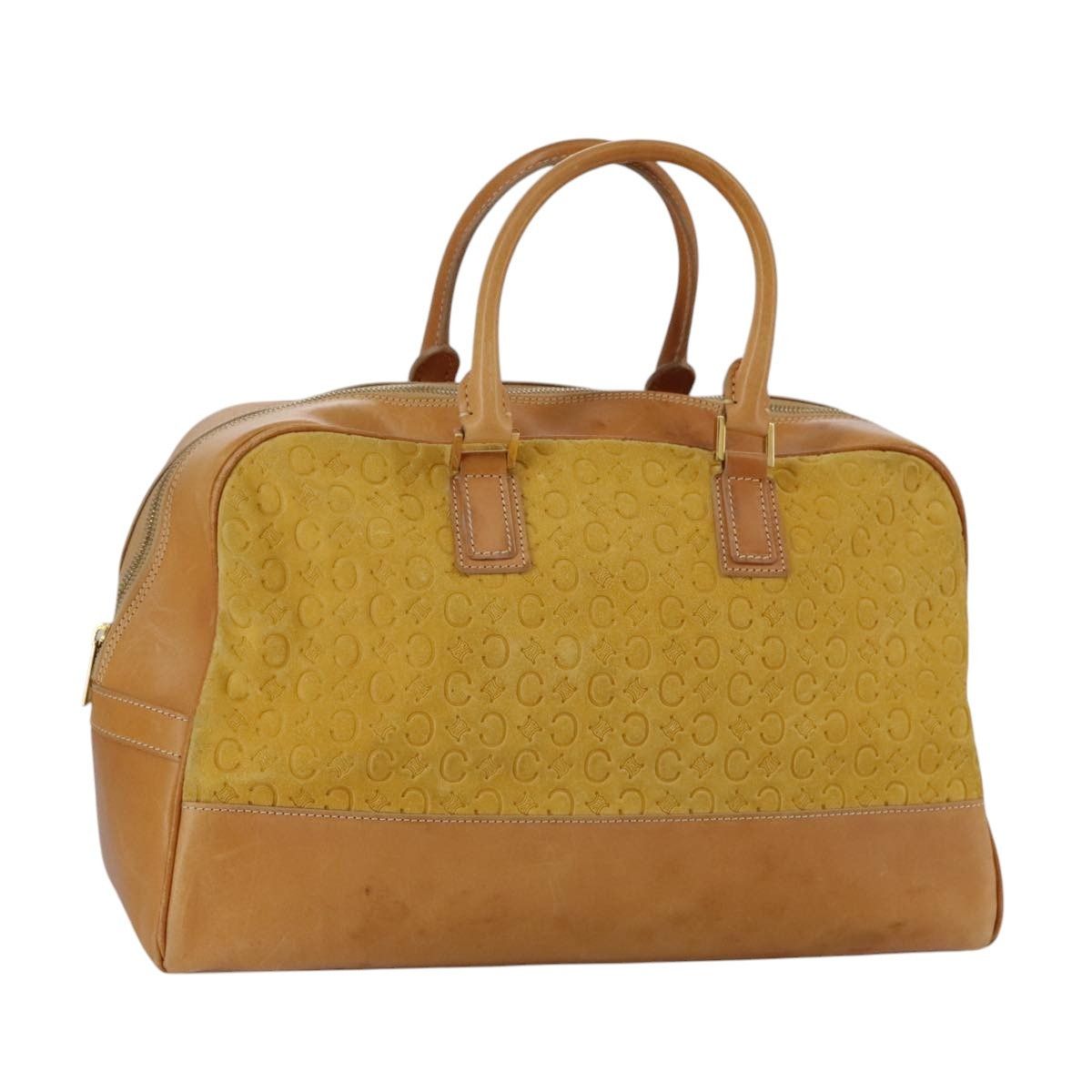 Celine CELINE C Macadam Canvas Hand Bag Suede Leather Yellow Gold Size ONE SIZE - 1 Thumbnail