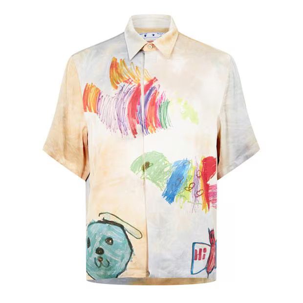 image of Off White O1G2R1Mq0424 Cartoon Shirts In Multicolor, Men's (Size Medium)