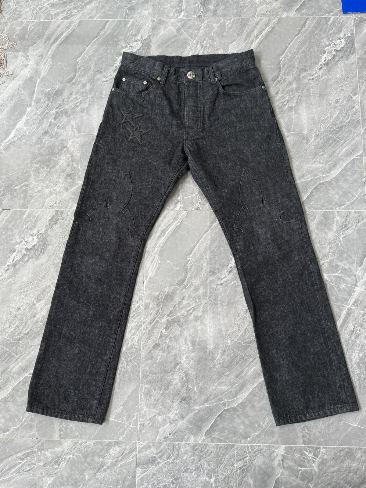 Chrome Hearts Chrome Hearts Fleur Knee Star Patch Denim Size US 31 - 1 Thumbnail